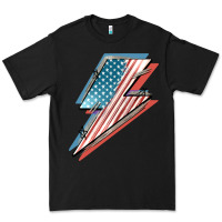 Black American flag lightning bolt 4th of july Premium Tee - FaDigitalArtStudio