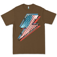Cacao American flag lightning bolt 4th of july Premium Tee - FaDigitalArtStudio