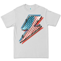 Dove Grey American flag lightning bolt 4th of july Premium Tee - FaDigitalArtStudio