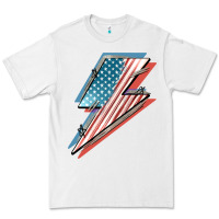 White American flag lightning bolt 4th of july Premium Tee - FaDigitalArtStudio