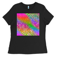 Black neon glitter leopard seamless pattern Ladies Tee - BundleAndBundleShop
