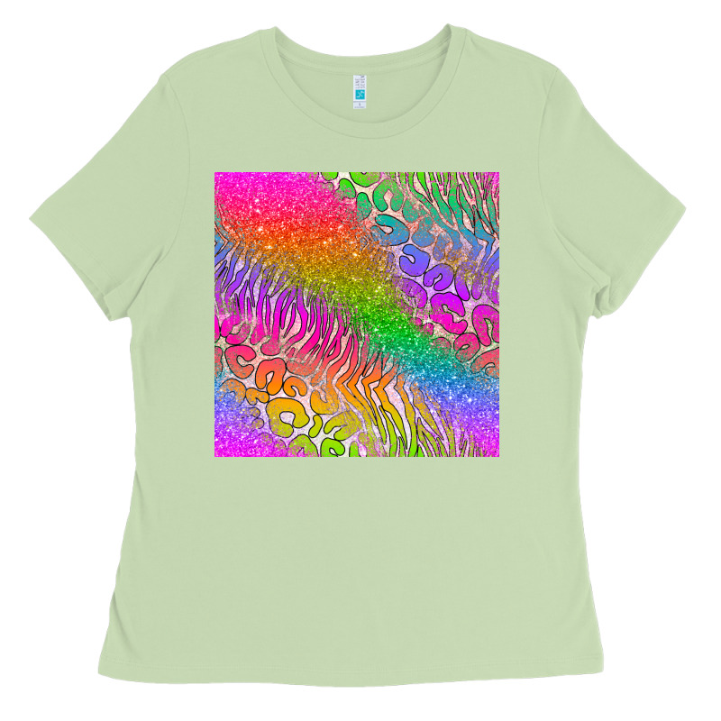 Neon Glitter Leopard Seamless Pattern Ladies Tee by BundleAndBundleShop | Teevron