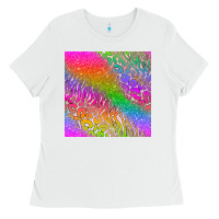 White neon glitter leopard seamless pattern Ladies Tee - BundleAndBundleShop