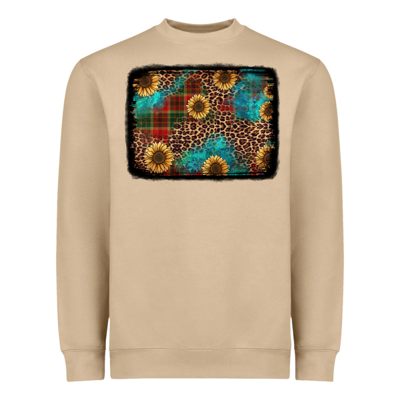 Christmas Sunflowers And Buffalo Plaid Background Heavyweight Sweatshirt by Jasminsmagicworld | Teevron