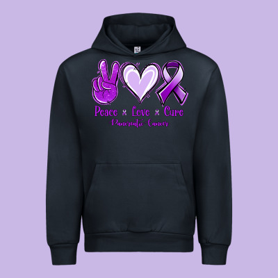 Pace Love Cure Pancreatic Cancer Urban Hoodie Designed By Jasminsmagicworld