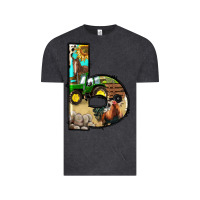 Vintage Black farm life alphabet lowercase letters b Vintage Tee - BundleAndBundleShop