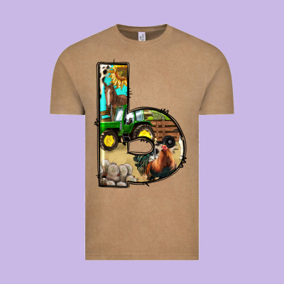 Farm Life Alphabet Lowercase Letters B Vintage Tee Designed By Bundleandbundleshop