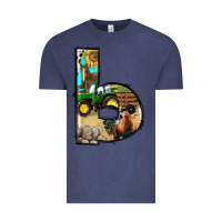 Vintage Denim farm life alphabet lowercase letters b Vintage Tee - BundleAndBundleShop