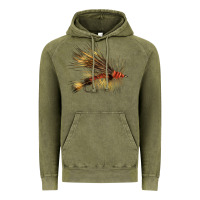 Vintage Olive Fish Fly Vintage Hoodie - LillyAllenDesigns