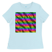 Baby Blue neon rainbow leopard zebra seamless pattern Ladies Tee - BundleAndBundleShop
