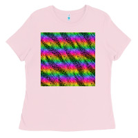 Bubblegum Pink neon rainbow leopard zebra seamless pattern Ladies Tee - BundleAndBundleShop