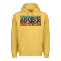 Antique Gold texas sunflower cactus cowhide leopard licence plate Premium Hoodie - Artiststas