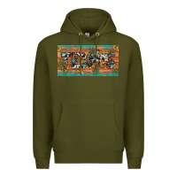 Army Green texas sunflower cactus cowhide leopard licence plate Premium Hoodie - Artiststas