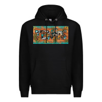 Black texas sunflower cactus cowhide leopard licence plate Premium Hoodie - Artiststas