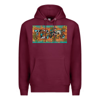 Burgundy texas sunflower cactus cowhide leopard licence plate Premium Hoodie - Artiststas