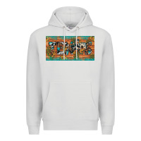 Dove Grey texas sunflower cactus cowhide leopard licence plate Premium Hoodie - Artiststas