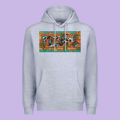 Texas Sunflower Cactus Cowhide Leopard Licence Plate Premium Hoodie Designed By Artiststas