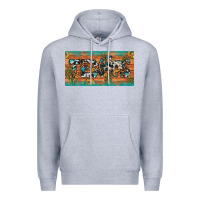 Heather Grey texas sunflower cactus cowhide leopard licence plate Premium Hoodie - Artiststas