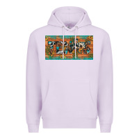 Lilac texas sunflower cactus cowhide leopard licence plate Premium Hoodie - Artiststas