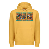 Mustard texas sunflower cactus cowhide leopard licence plate Premium Hoodie - Artiststas