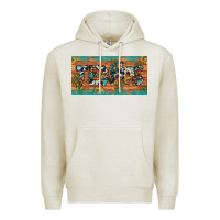 Oatmeal Heather texas sunflower cactus cowhide leopard licence plate Premium Hoodie - Artiststas