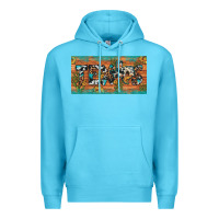 Ocean Blue texas sunflower cactus cowhide leopard licence plate Premium Hoodie - Artiststas
