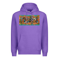 Purple texas sunflower cactus cowhide leopard licence plate Premium Hoodie - Artiststas