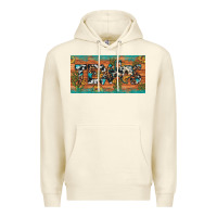 Sandshell texas sunflower cactus cowhide leopard licence plate Premium Hoodie - Artiststas
