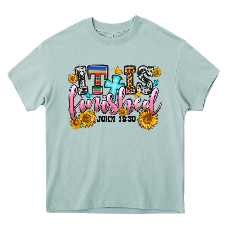 It Is Finished John 19 30 Heavy Core Tee by OliviaCreatesArt | Teevron