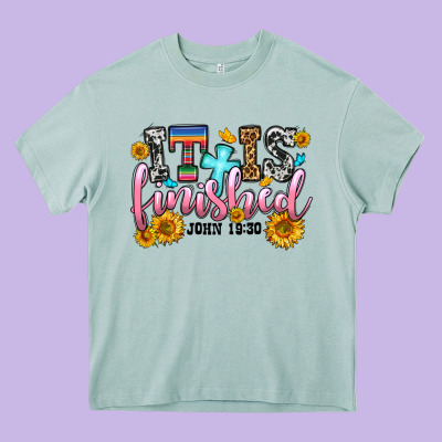 It Is Finished John 19 30 Heavy Core Tee Designed By Oliviacreatesart