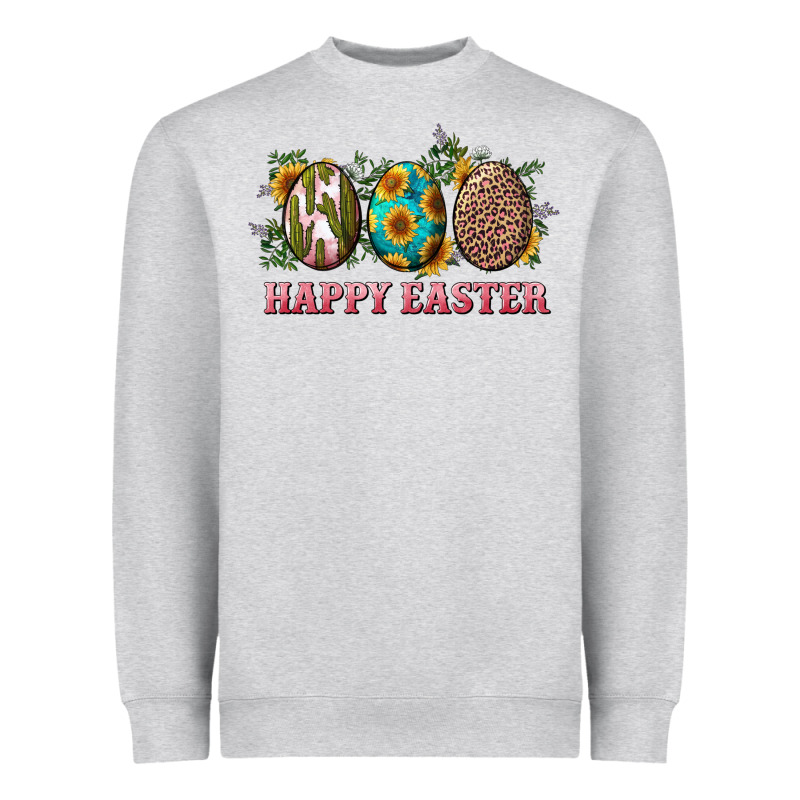 Happy Easter With Western Eggs And Sunflowers Heavyweight Sweatshirt by RanaPortraitStore | Teevron