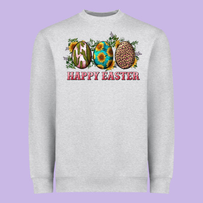Happy Easter With Western Eggs And Sunflowers Heavyweight Sweatshirt Designed By Ranaportraitstore