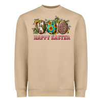 Mushroom Happy Easter With Western Eggs And Sunflowers Heavyweight Sweatshirt - RanaPortraitStore