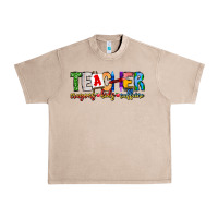 French Oak Teacher Cryons Kids Caffeine Urban Heavy Tee - CowhideDigitalArt