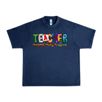 Navy Teacher Cryons Kids Caffeine Urban Heavy Tee - CowhideDigitalArt