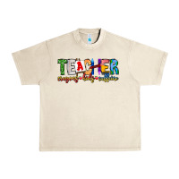 Sandshell Teacher Cryons Kids Caffeine Urban Heavy Tee - CowhideDigitalArt