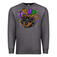 Charcoal Heather mardi gras hat dachshund puppy Premium Sweatshirt - RanaPortraitStore