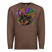 Chestnut mardi gras hat dachshund puppy Premium Sweatshirt - RanaPortraitStore