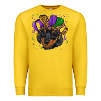 Lemon mardi gras hat dachshund puppy Premium Sweatshirt - RanaPortraitStore