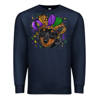 Navy mardi gras hat dachshund puppy Premium Sweatshirt - RanaPortraitStore