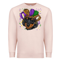 Pale Pink mardi gras hat dachshund puppy Premium Sweatshirt - RanaPortraitStore