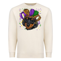 Sandshell mardi gras hat dachshund puppy Premium Sweatshirt - RanaPortraitStore