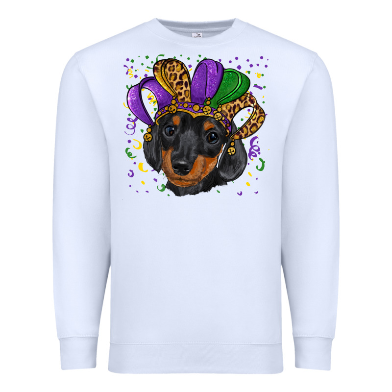Mardi Gras Hat Dachshund Puppy Premium Sweatshirt by RanaPortraitStore | Teevron