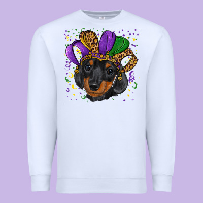 Mardi Gras Hat Dachshund Puppy Premium Sweatshirt Designed By Ranaportraitstore