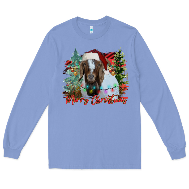 Merry Christmas Goat Long Sleeve Tee by CowhideDigitalArt | Teevron