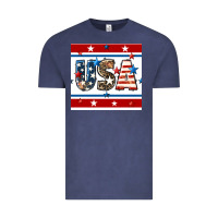 Vintage Denim 4th of july usa seamless pattern Vintage Tee - BundleAndBundleShop