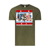 Vintage Olive 4th of july usa seamless pattern Vintage Tee - BundleAndBundleShop