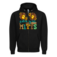 Black calm your mitts softball Zipper Hoodie - Jasminsmagicworld