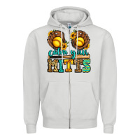 Dove Grey calm your mitts softball Zipper Hoodie - Jasminsmagicworld