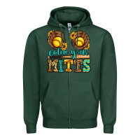Sports Green calm your mitts softball Zipper Hoodie - Jasminsmagicworld